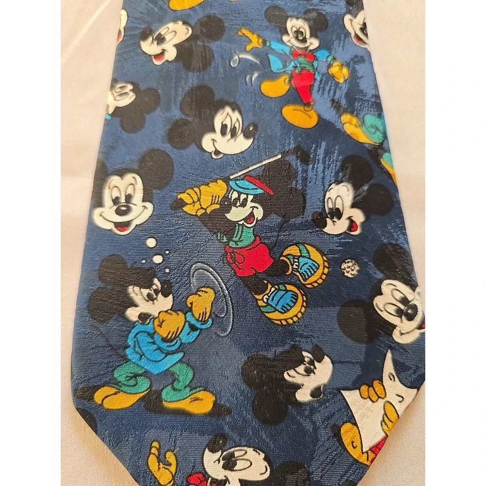 Vintage Walt‎ Disney Men's Tie Mickey Mouse Sports Golf Character Cartoon